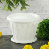 Горшок с поддоном &laquo;Фелиция&raquo;, 400 мл, цвет мраморный