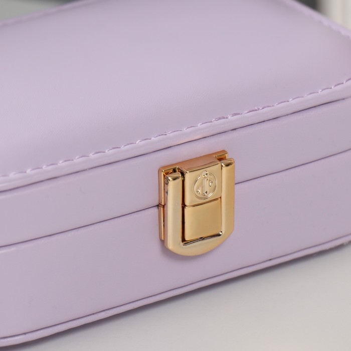 Шкатулка кожзам для украшений Шкатулка кожзам для украшений "Эмори" сиреневая15х10х4,5 см