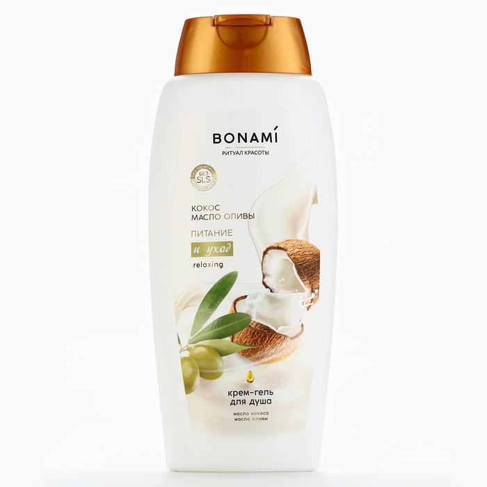Гель для душа, питание и уход, 750 мл, аромат оливы и кокоса, BONAMI Гель для душа, питание и уход, 750 мл, аромат оливы и кокоса, BONAMI