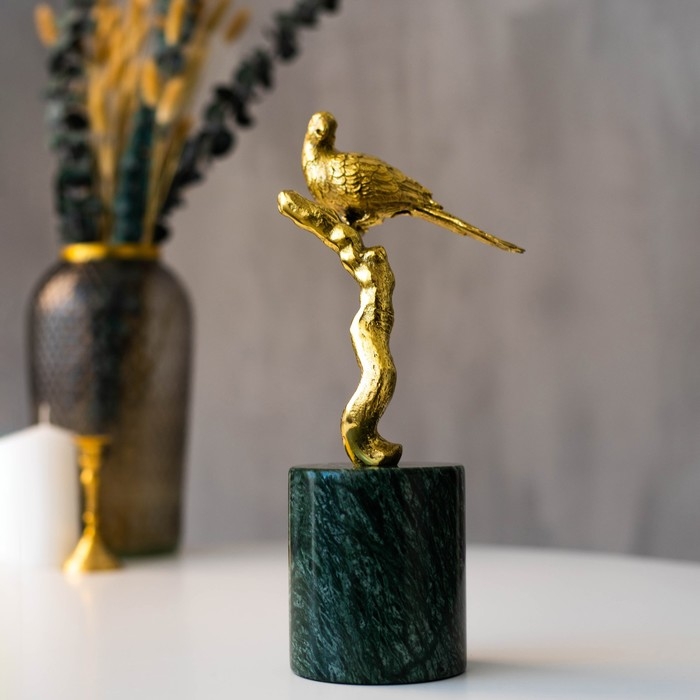 Статуэтка &laquo;Птица&raquo; мрамор латунь 22 х 9 х 30 см
