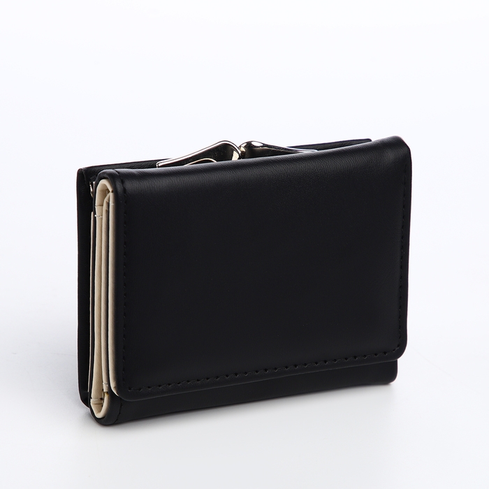 Кошелёк женский на кнопке, цвет чёрный Кошелёк женский на кнопке, цвет чёрный
