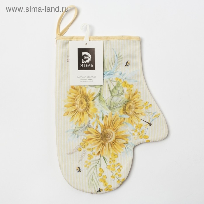 Варежка-прихватка "Красоты во всем" 20х28см,саржа, 100% хлопок, ватин 250г/м2