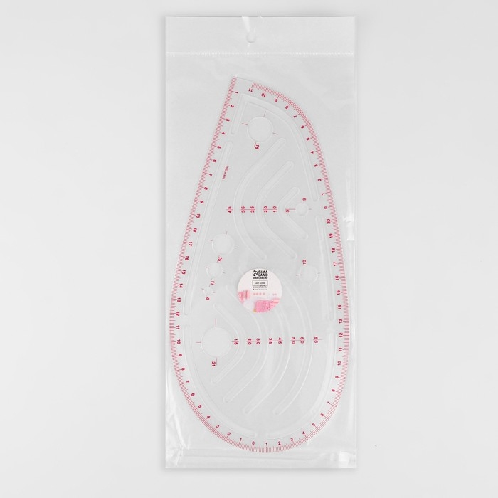 Лекало портновское метрическое &laquo;Капля&raquo;, 26 &times; 12,5 см, толщина 0,5 мм, цвет прозрачный