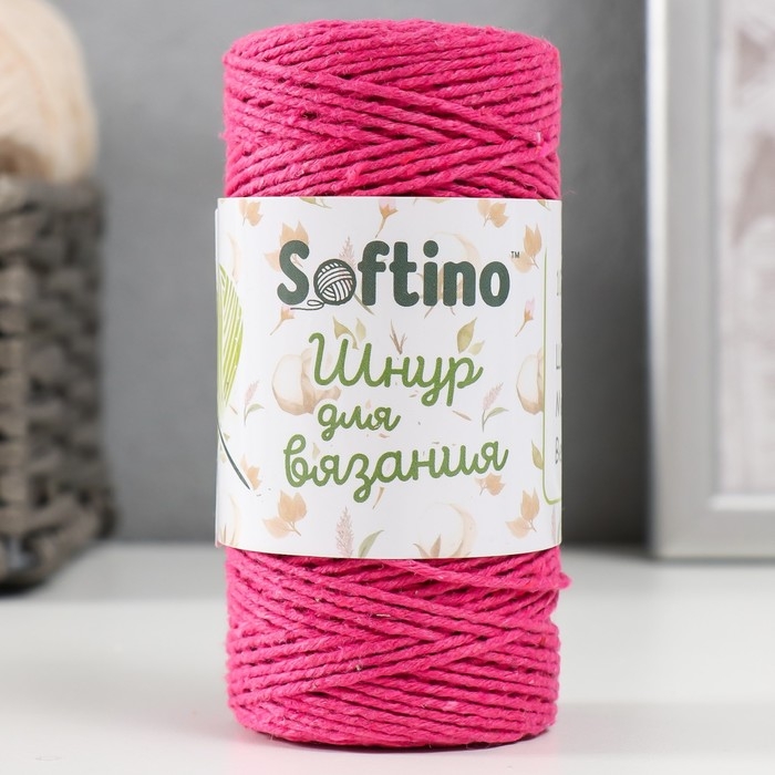 Шнур для вязания 100% хлопок, ширина 1мм 100м 80гр Шнур для вязания 100% хлопок, ширина 1мм 100м 80гр "Розовый" 10х4,2х4,2 см