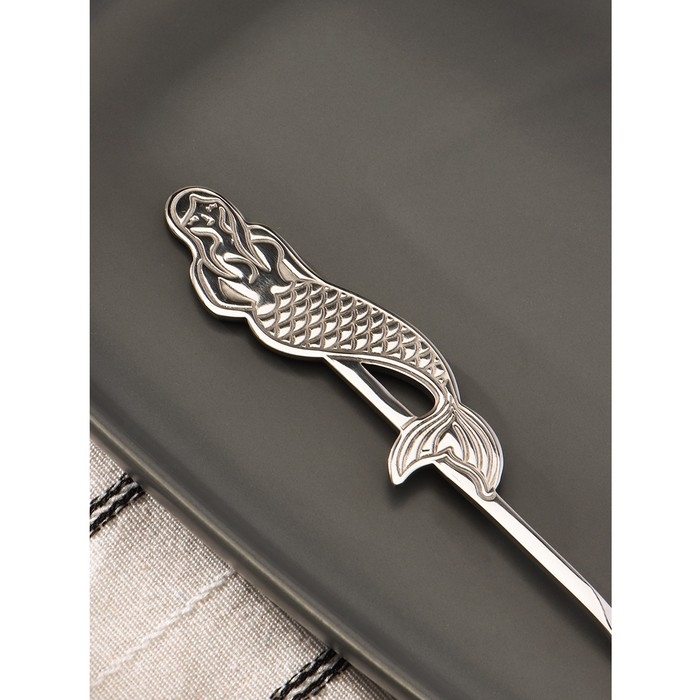 Ложка десертная из нержавеющей стали Magistro «Русалочка», длина 16 см, цвет серебряный Ложка десертная из нержавеющей стали Magistro «Русалочка», длина 16 см, цвет серебряный
