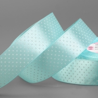 Лента атласная &laquo;Горошек&raquo;, 25 мм &times; 23 &plusmn; 1 м, цвет голубой №103