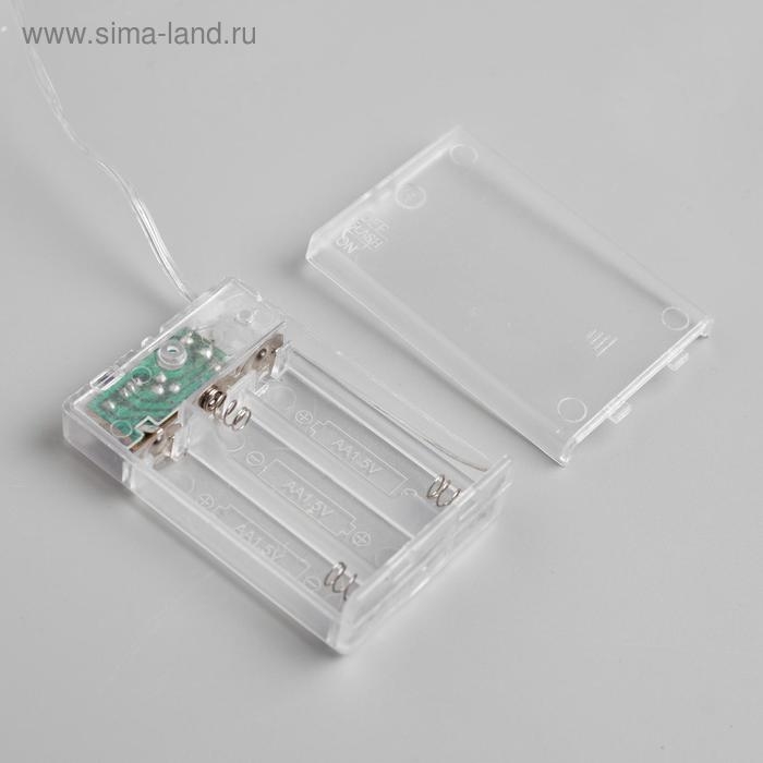 Гирлянда &laquo;Нить&raquo; 5 м роса, IP20, чёрная нить, 50 LED, 2 режима, батарейки AAх3 (нет в комплекте), свечение белое