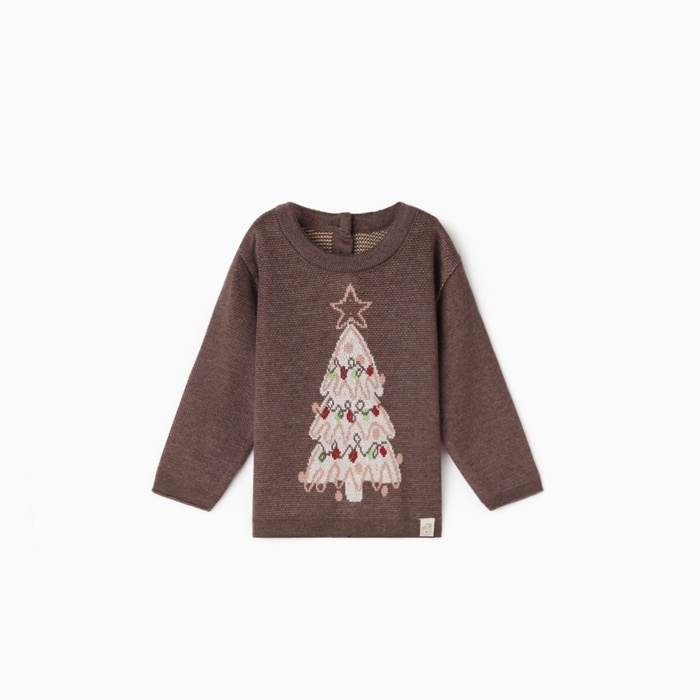 Джемпер вязаный Крошка Я Джемпер вязаный Крошка Я "Новогодние игрушки" рост 74-80 см