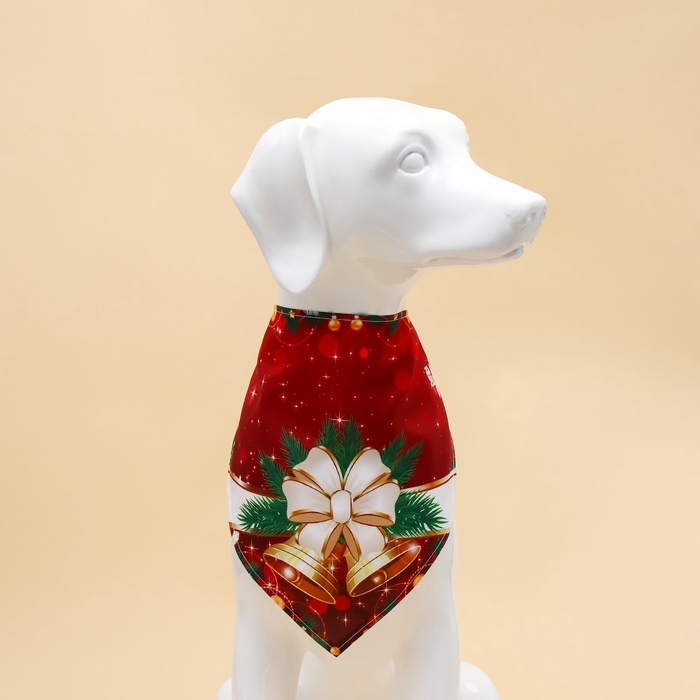 Новый год. Бандана для животных Новый год. Бандана для животных "Колокольчик", размер S (ОШ до 42 см)