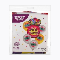 Набор воздушных шаров &laquo;Ананас. С Днём Рождения&raquo;, фольга, латекс, 6 шт.