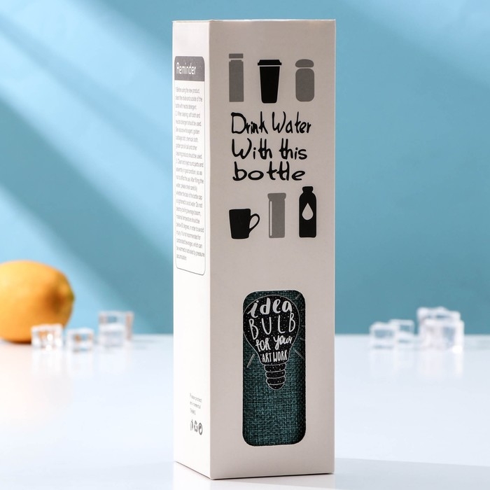 Бутылка для воды стеклянная в чехле &laquo;Вояж&raquo;, 750 мл, h=25 см, цвет МИКС