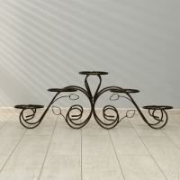 Подставка для цветов, напольная, на 5 горшков, d = 14 см, бронзовая, &laquo;Кружево&raquo;