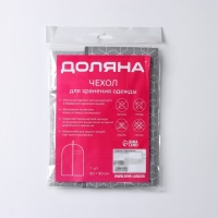 Чехол для одежды Доляна &laquo;Фора&raquo;, ПВХ окно, 90&times;60 см, цвет серый