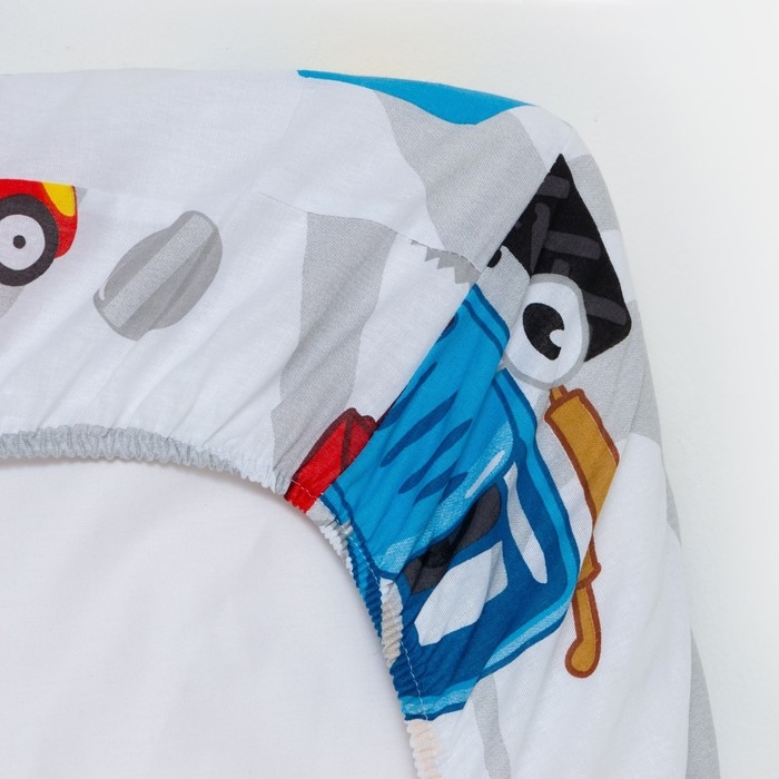 Постельное бельё Синий трактор «Стройка» 112х147 см, 60х120+20 см, 40х60 см, 100% хлопок, бязь 125 г/м2 Постельное бельё Синий трактор «Стройка» 112х147 см, 60х120+20 см, 40х60 см, 100% хлопок, бязь 125 г/м2