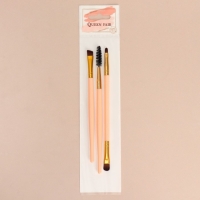 Набор кистей для макияжа, 3 предмета, цвет розовый Набор кистей для макияжа, 3 предмета, цвет розовый