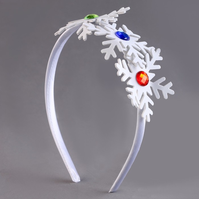 Новый год! Карнавальный ободок &laquo;Снежинки&raquo; со стразами