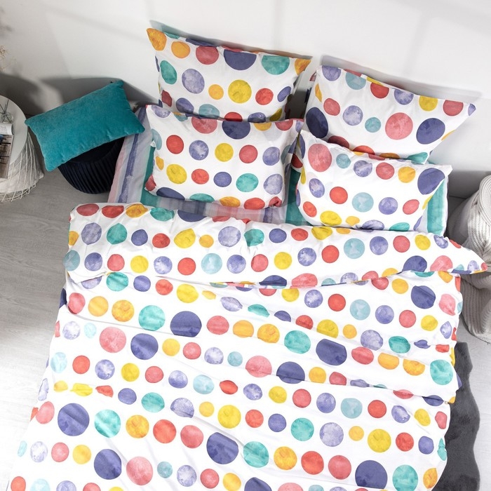 Постельное бельё Евро Ночь Нежна Стеклярус 220х200 см, 240х220 см, 70х70 см 2шт, поплин, 110г/м&sup2;, 100% хлопок