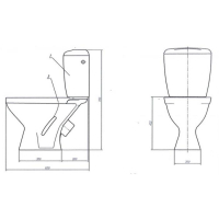 Унитаз компакт ЛЗСФ "Универсал NEW 45", нижняя подводка, косой выпуск, сиденье, кнопка Унитаз компакт ЛЗСФ "Универсал NEW 45", нижняя подводка, косой выпуск, сиденье, кнопка