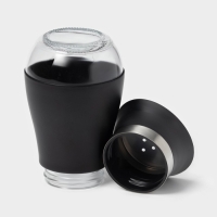 Солонка стеклянная «Сияние», 5,5×5×11 см, цвет чёрный Солонка стеклянная «Сияние», 5,5×5×11 см, цвет чёрный