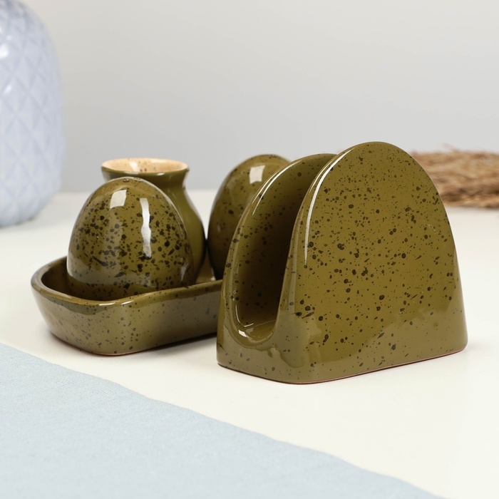 Набор для специй "Премиум Кватро" 5 предметов, зеленый