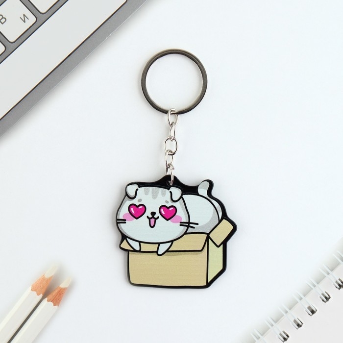 Брелок для ключей акриловый &laquo;Котик&raquo;, 7 х 12,5 см