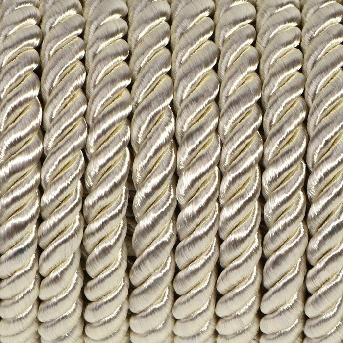 Шнур витой, d = 5 мм, 9 &plusmn; 1 м, цвет перламутровый