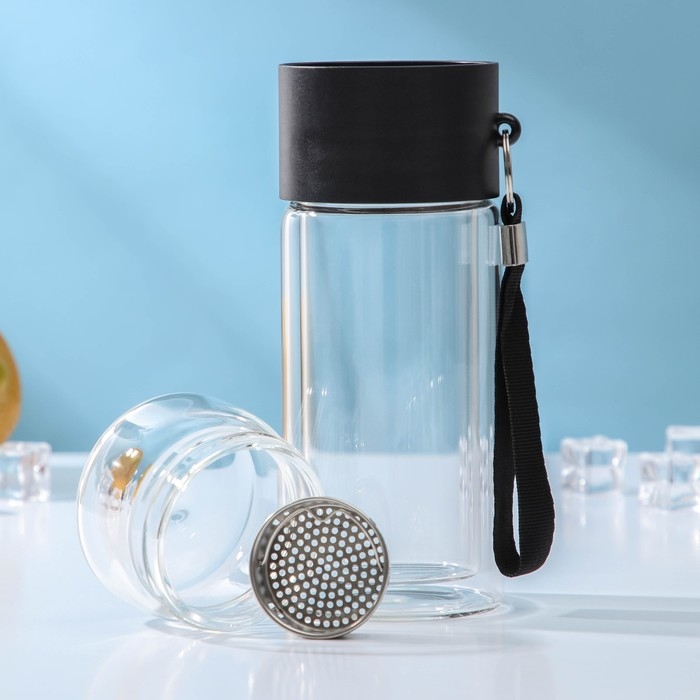 Термос стеклянный, заварник чайный &laquo;На ходу&raquo;, 250 мл, h=19 см, с двойными стенками