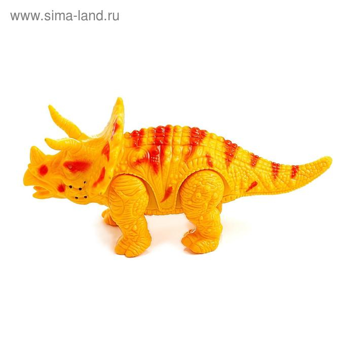 Динозавр &laquo;Трицератопс&raquo;, работает от батареек, световые и звуковые эффекты, МИКС