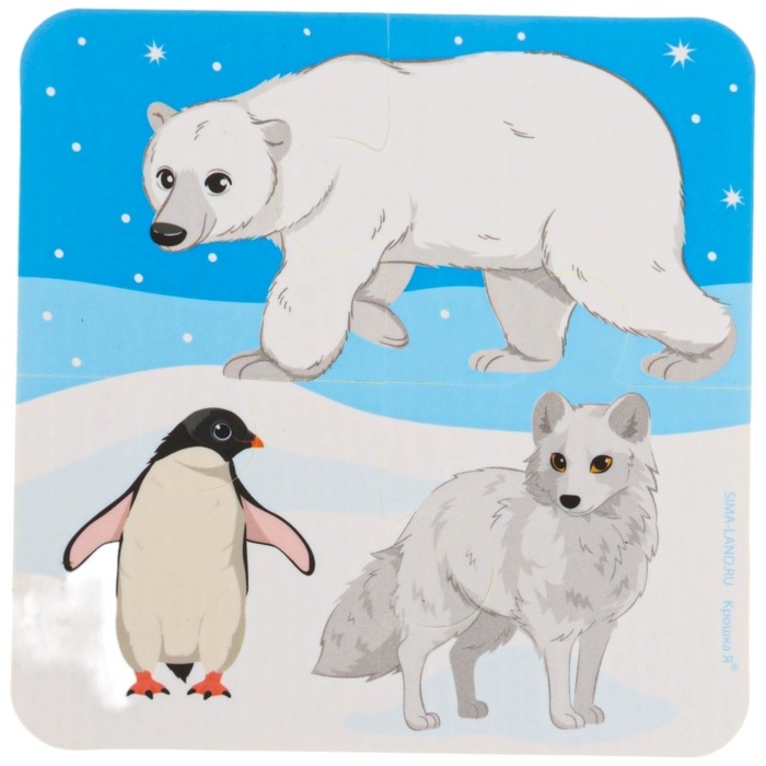 Мягкий пазл для малышей &laquo;Животные мира&raquo;, 16 деталей, Крошка Я