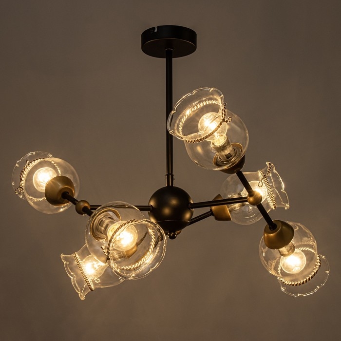 Основание для люстры лофт 6х60Вт Е14 черный Основание для люстры лофт 6х60Вт Е14 черный