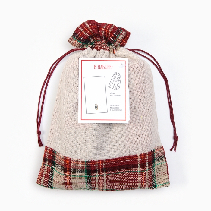 Набор в мешочке Этель "Змеюшка": полотенце 35х60см, тёрка 7,7х3,7х3см