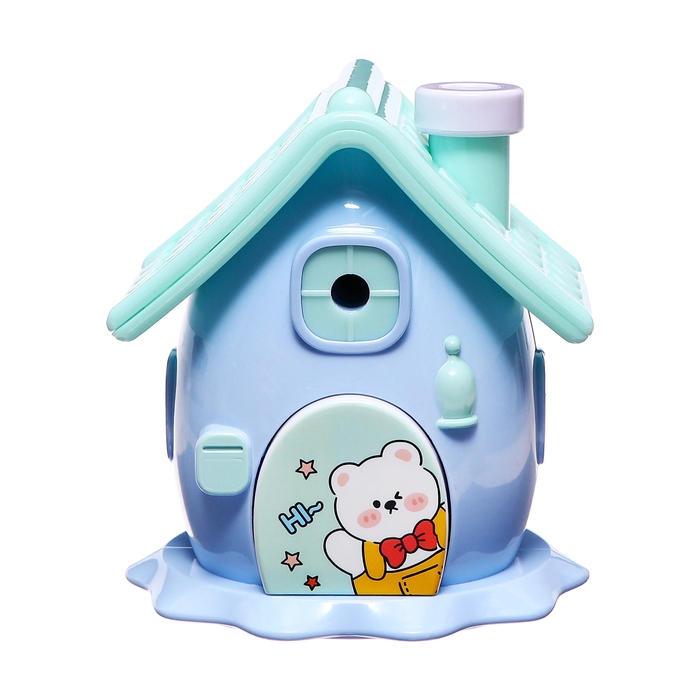 Точилка механическая с контейнером, 5 видов заточки, Домик синий Точилка механическая с контейнером, 5 видов заточки, Домик синий