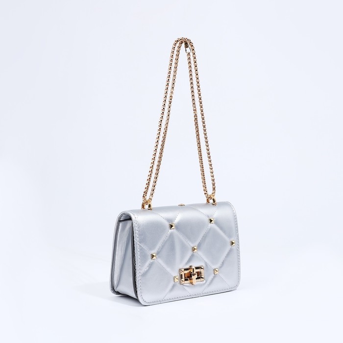 Сумка-мессенджер на молнии, цвет серебряный Сумка-мессенджер на молнии, цвет серебряный