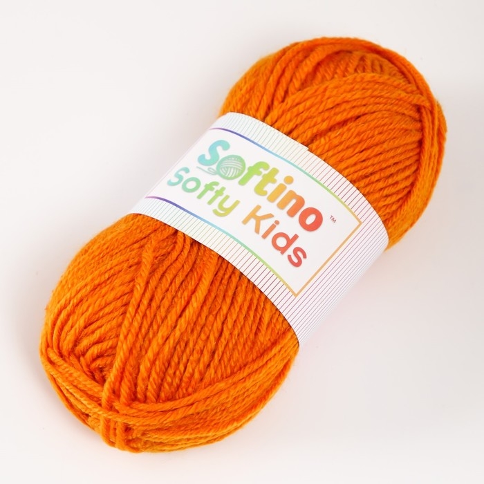 Пряжа 100% акрил "Softy Kids" 90м &plusmn;5м 50 гр цвет 56 апельсин