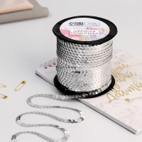 Пайетки на нити, 6 мм, 91 &plusmn; 1 м, цвет серебряный №1