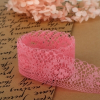 Кружево капроновое, 35 мм &times; 10 &plusmn; 1 м, цвет коралловый