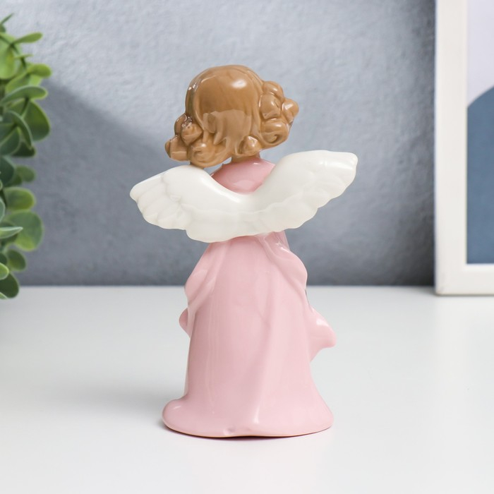 Сувенир Сувенир "Ангелочек-девочка с корзинкой белых роз" 14х5х8 см, МИКС