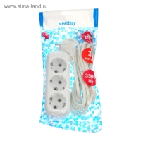 Удлинитель Smartbuy, 3 розетки, 3 м, 16 А, 3500 Вт, ПВС 3х1 мм2, с з/к, белый Удлинитель Smartbuy, 3 розетки, 3 м, 16 А, 3500 Вт, ПВС 3х1 мм2, с з/к, белый