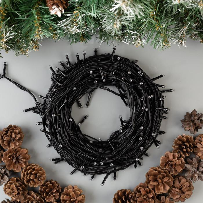 Гирлянда &laquo;Нить&raquo; 20 м, IP44, тёмная нить, 200 LED, свечение синее, 8 режимов, 220 В