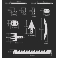 Карта для выживания, многофункциональная тип А, нерж.сталь Карта для выживания, многофункциональная тип А, нерж.сталь