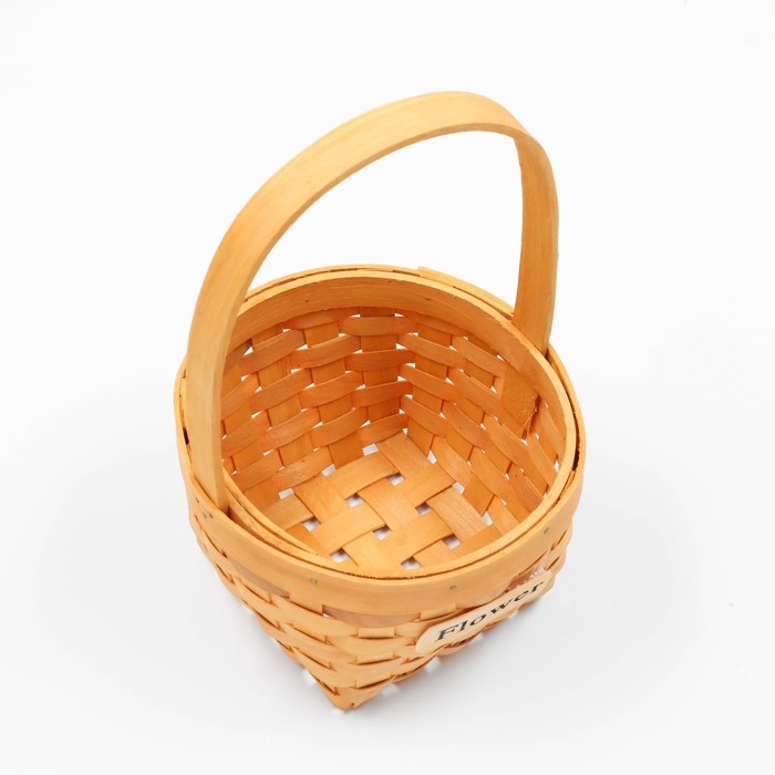 Корзина плетеная (секвойя), D16,5хН9,5/25,5 см, 1 шт., натуральный