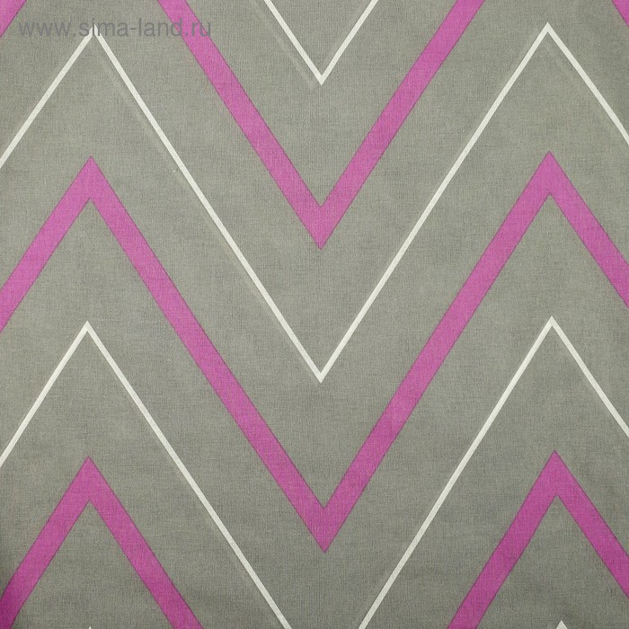 Постельное бельё "Этель" евро Сиренево-серые зигзаги 200х217 см, 240*220 см, 70х70 см - 2 шт., поплин 125 г/м&sup2;