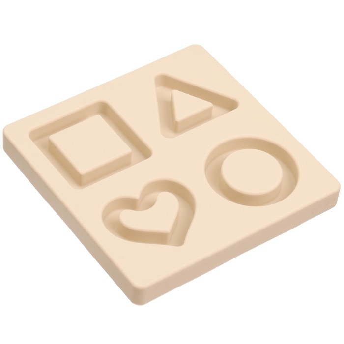 Развивающая игрушка - сортер &laquo;Изучаем фигуры&raquo;, пищевой силикон, цвет бежевый, Mum&Baby