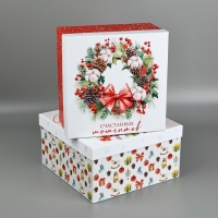 Набор новогодних подарочных коробок 10 в 1 &laquo;Уютный Новый год&raquo;, 10 х10 х 6&ndash;28 х 28 х 15 см, Новый год