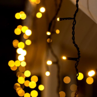 Гирлянда &laquo;Бахрома&raquo; 4 &times; 0.6 м, IP44, тёмная нить, 180 LED, свечение тёплое белое, 8 режимов, 220 В