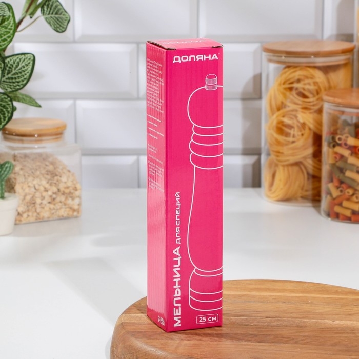 Мельница для специй Доляна, 25&times;4,5 см, металлический механизм, цвет чёрное дерево