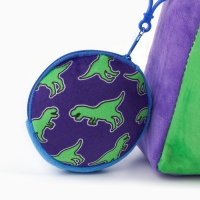 Рюкзак детский плюшевый с кошельком "Динозавр", 24*24 см, цвет фиолетовый Рюкзак детский плюшевый с кошельком "Динозавр", 24*24 см, цвет фиолетовый