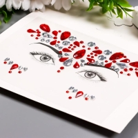 Наклейка пластик на лицо стразы "Узоры" МИКС 14,5х17,5 см Наклейка пластик на лицо стразы "Узоры" МИКС 14,5х17,5 см