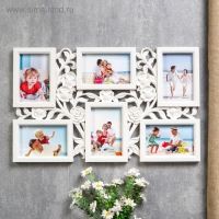 Фоторамка пластик на 6 фото 10х15 см "Куст роз" белая 35,5х56,5х2 см Фоторамка пластик на 6 фото 10х15 см "Куст роз" белая 35,5х56,5х2 см