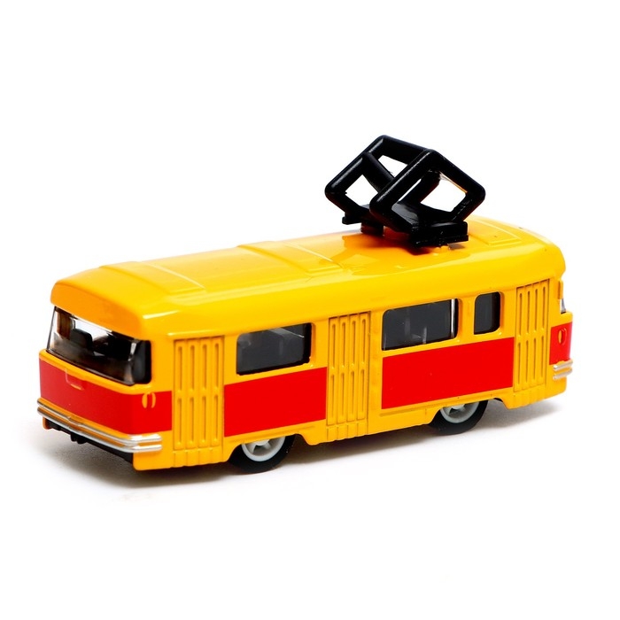 Набор металлический &laquo;Городской транспорт&raquo;, трамвай + автобус, инерционный, масштаб 1:64